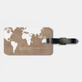 Plane (front side), World Map (back) old-brown ラゲッジタグ (裏面横)