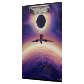 Plane in flight city and eclipse クリップボード (左)