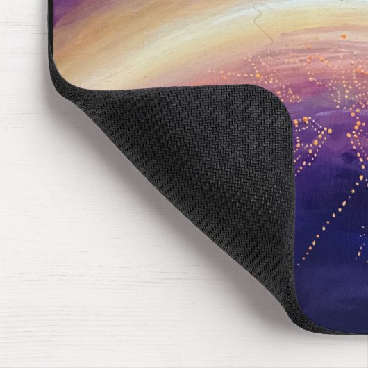 Plane in flight city and eclipse マウスパッド (コーナー)