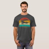Plane Retro Vintage 70s Distressed Pilot Men Tシャツ (正面フル)