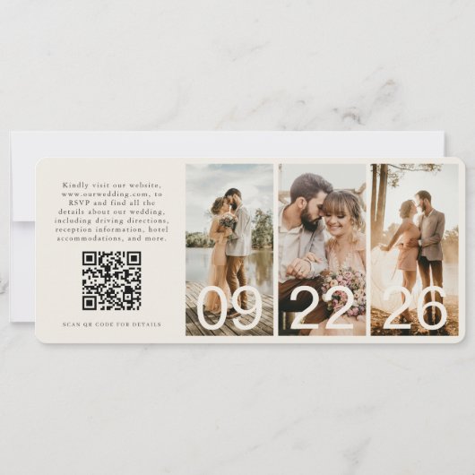 Plane Ticket Destination Wedding Boarding Pass  (裏面)