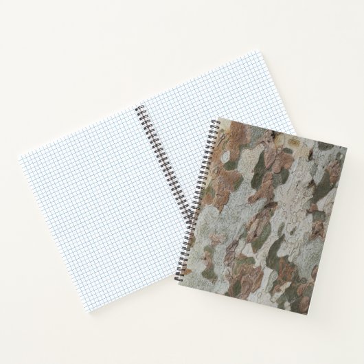 Plane tree camouflage looks bark pattern ノートブック (内部)