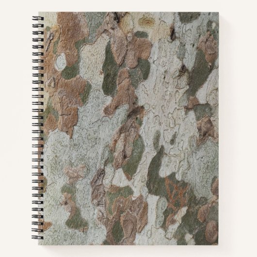 Plane tree camouflage looks bark pattern ノートブック (正面)