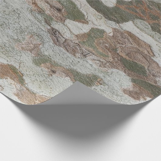 Plane tree camouflage looks bark pattern ラッピングペーパー (角)