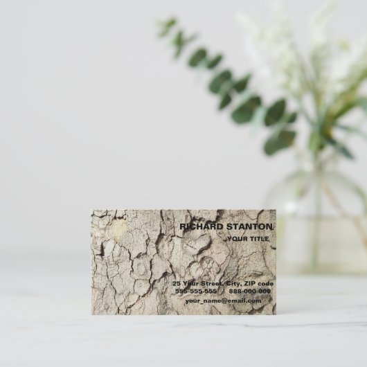 Plane tree camouflage looks bark pattern business 名刺 (スタンド正面)