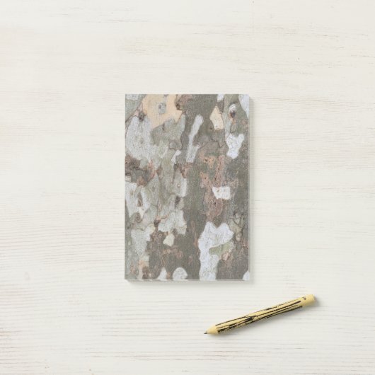 Plane tree camouflage looks bark pattern n ポストイット (デスク上)