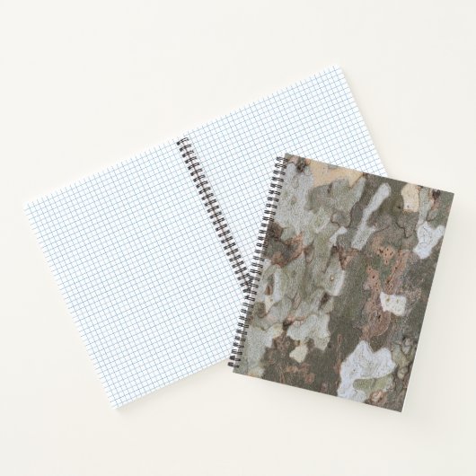 Plane tree camouflage looks bark pattern notebook ノートブック (内部)