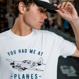 PLANESで恋に落ちたわ P-40 Vintage Airplane retro Tシャツ