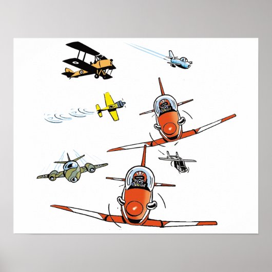 Planes Flying Aviation Art Poster ポスター (正面)