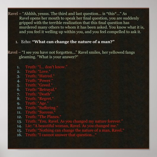 Planescape Torment  What can change the nature of  ポスター (正面)