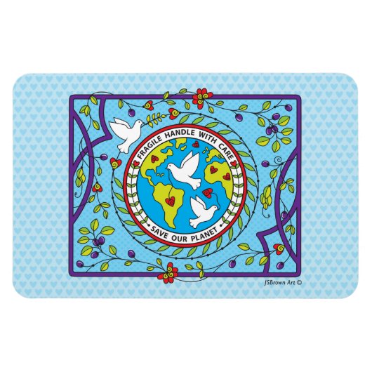 Planet_救Flexible Magnet 6" x 4" マグネット (横)