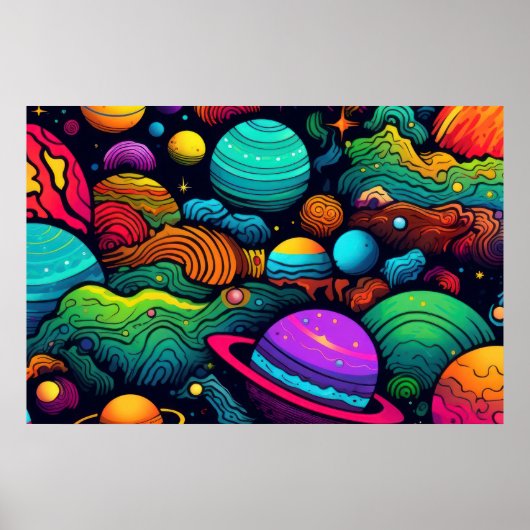 Planet background LARGE ポスター (正面)