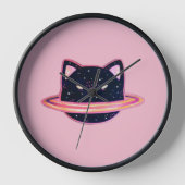 Planet Cat Clock 壁時計 (正面)
