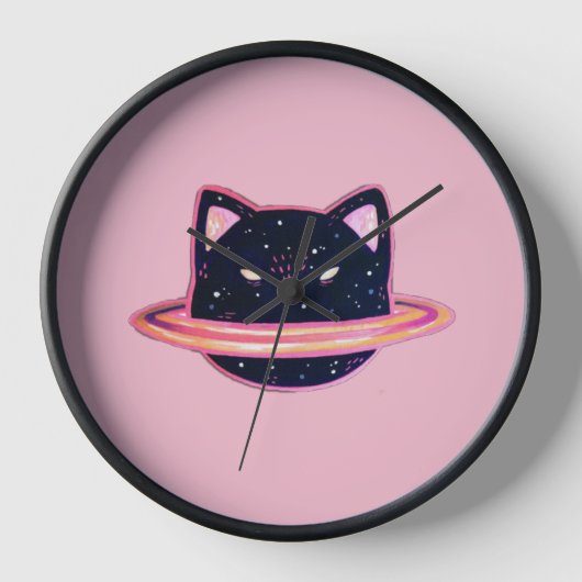 Planet Cat Clock 壁時計 (正面)