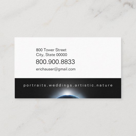 Planet Earth Eclipseフォトグラファーの名刺 名刺 (裏面)