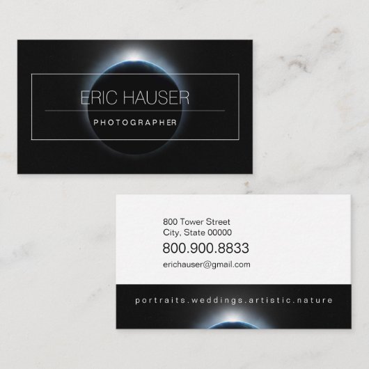 Planet Earth Eclipseフォトグラファーの名刺 名刺 (正面/裏面)