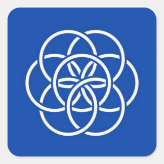 Planet earth flag スクエアシール