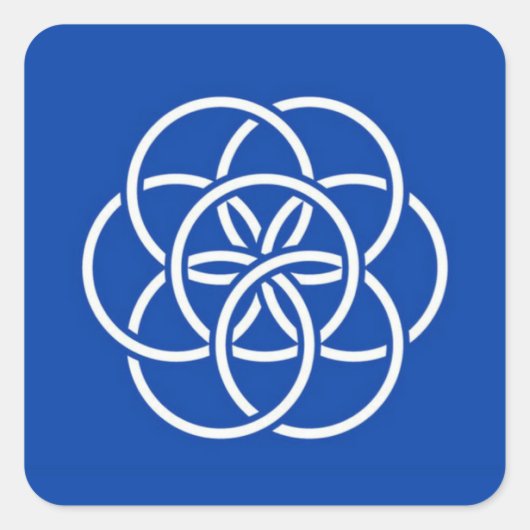 Planet earth flag スクエアシール (正面)
