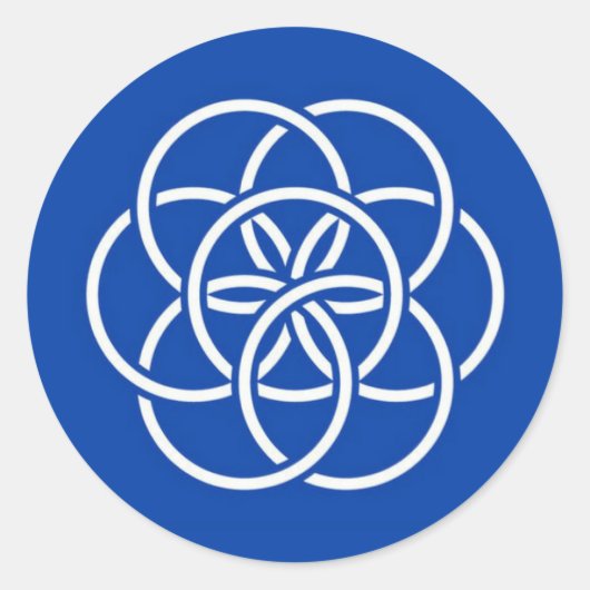 Planet earth flag ラウンドシール (正面)