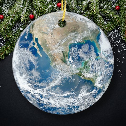 Planet Earth, USA and Mexico，クリスマスツリー セラミックオーナメント