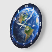 Planet Earth Wall Clock — Space-Inspired Design ラージ壁時計 (傾斜)