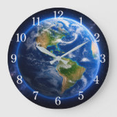 Planet Earth Wall Clock — Space-Inspired Design ラージ壁時計 (正面)