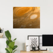 Planet Jupiter Swirling Storms and Big Red Spot ポスター (ホームオフィス)