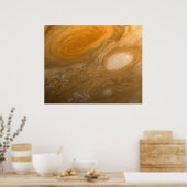 Planet Jupiter Swirling Storms and Big Red Spot ポスター (キッチン)