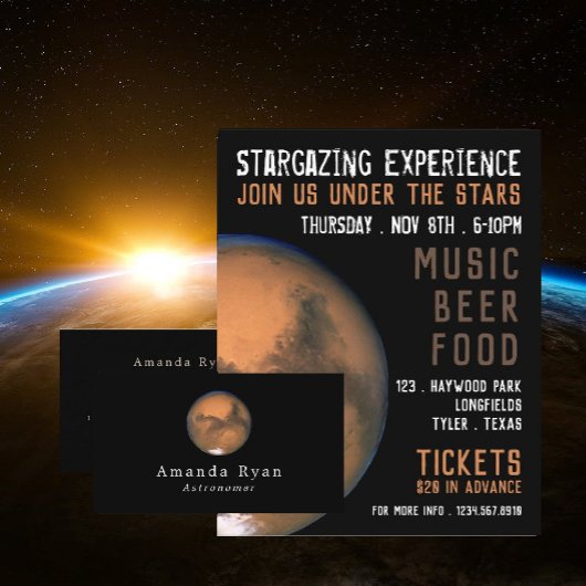 Planet Mars, Planetarium Event Advertising チラシ