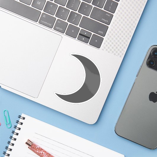 Planet Moon Symbol (grey) シール (ノートパソコンとiPhone)