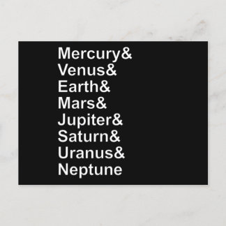 Planet Names Ampersand - Solar System Planets ポストカード