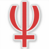 Planet Neptune Symbol (red) シール (正面)