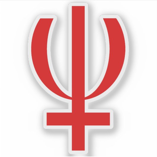 Planet Neptune Symbol (red) シール (正面)