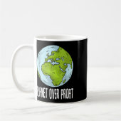 Planet Over Profit救リサイクル環境Ea コーヒーマグカップ (左)