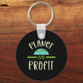 Planet Over Profit自然愛好家Environmentalist E キーホルダー (正面)