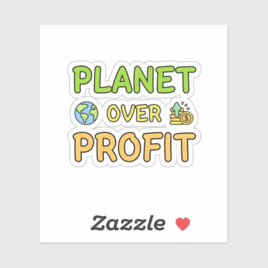 Planet over Profit – サステナビリティステッカー シール (シート)