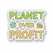 Planet over Profit – サステナビリティステッカー シール (正面)