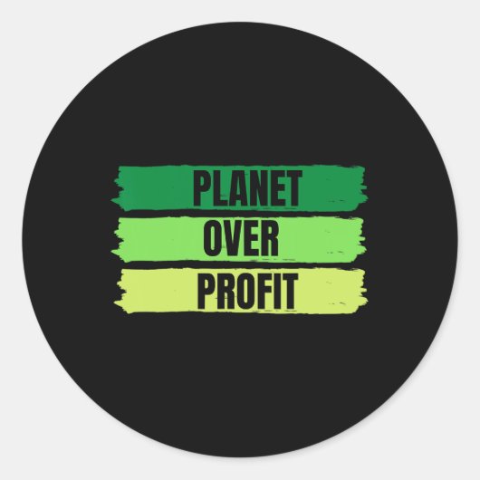 Planet over Profit Earth Dayヴィンテージ ラウンドシール (正面)
