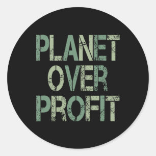 Planet over Profit Earth Dayヴィンテージ ラウンドシール