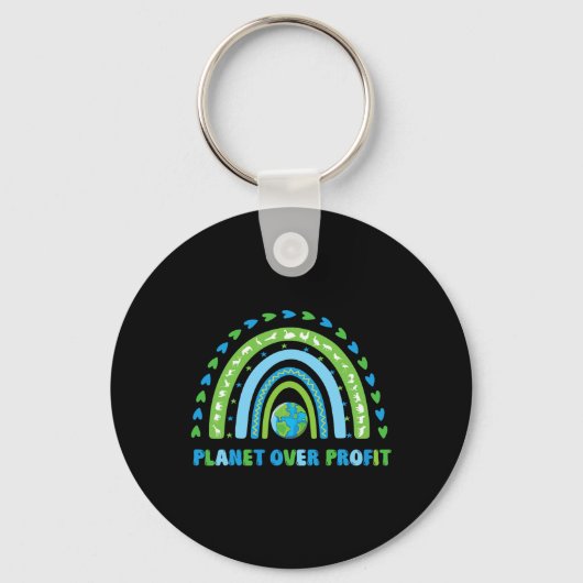 Planet over Profit Earth Day環境虹 キーホルダー (正面)