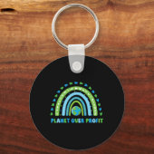 Planet over Profit Earth Day環境虹 キーホルダー (正面)
