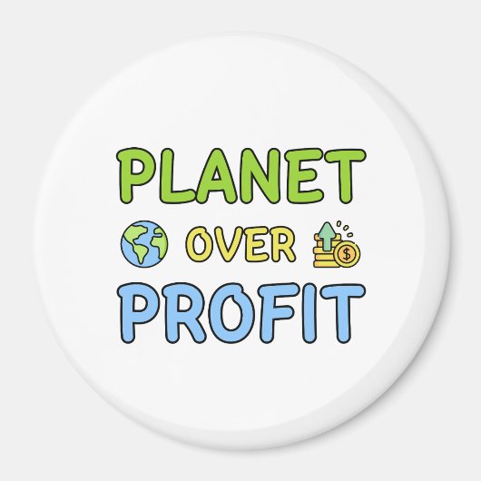 Planet over Profit - Sustainability Magnet マグネット (正面)