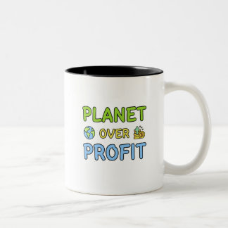 Planet over Profit - Sustainability Two-Toneコーヒー ツートーンマグカップ