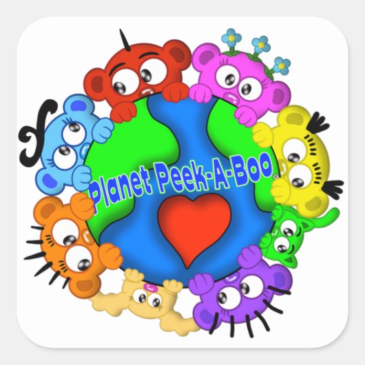 PlANET PEEK-A-BOO "ロゴデザイン" スクエアシール (正面)