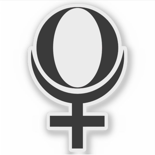 Planet Pluto Symbol (black) シール (正面)