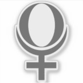 Planet Pluto Symbol (grey) シール (正面)