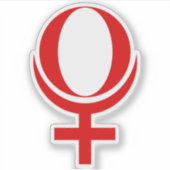 Planet Pluto Symbol (red) シール (正面)