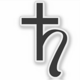 Planet Saturn Symbol (black) シール