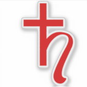 Planet Saturn Symbol (red) シール (正面)