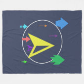 Planet space objects フリースブランケット (正面(横))